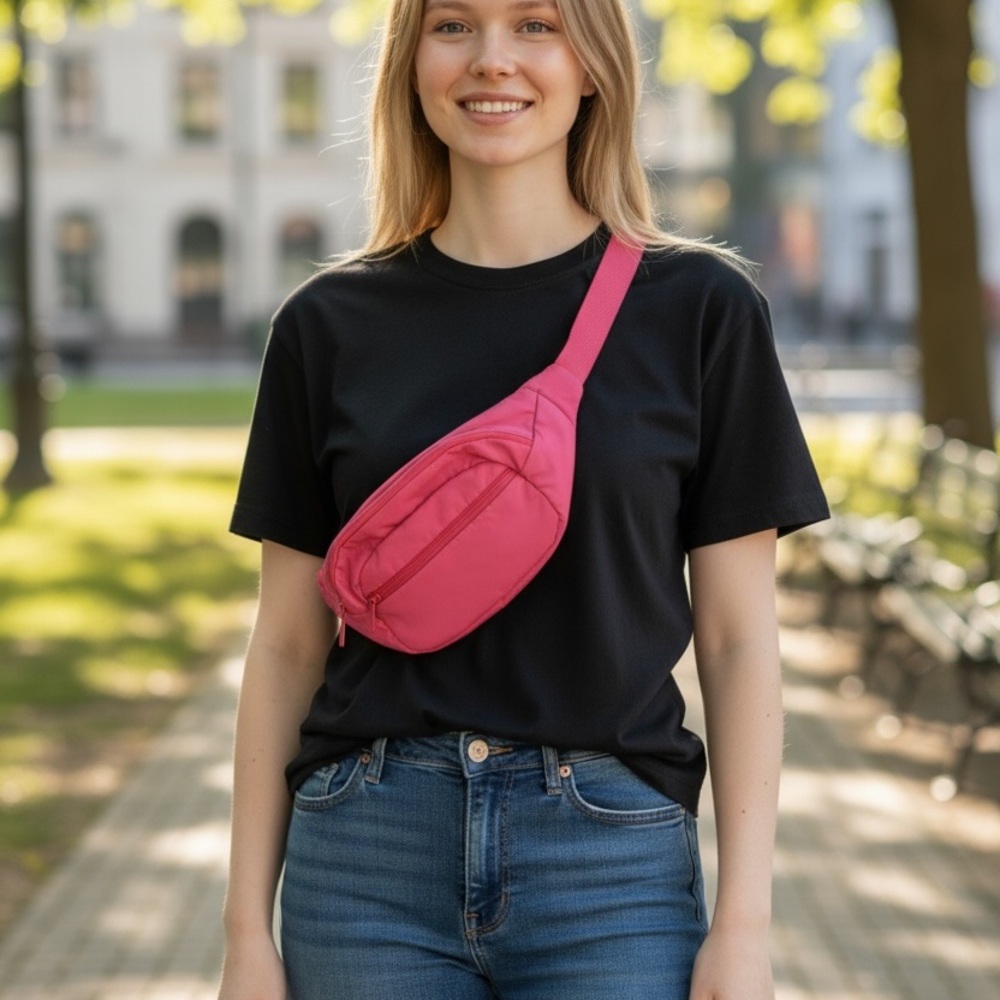 Stylish Pink Women's Belt Bag - Picture 2 of 2
